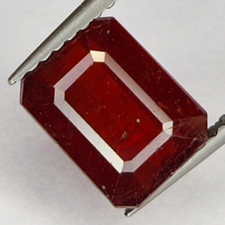 3.70ct Ruby emerald cut 8.9x6.7mm