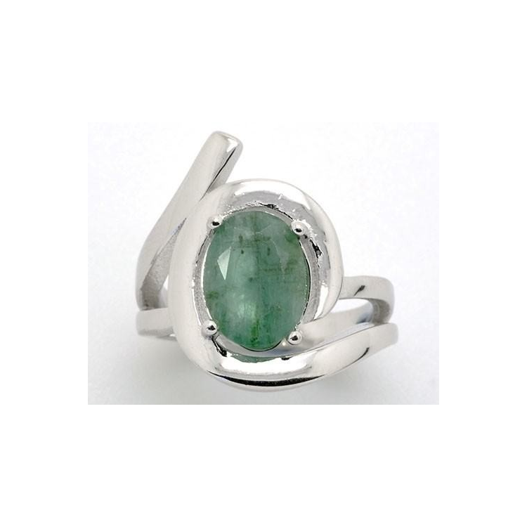 Ring - 925 Silver - Emerald - Size 8