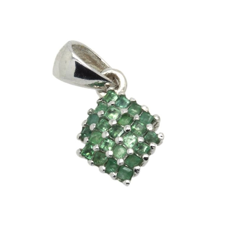 Emerald & 925 Sterling Silver Pendant