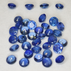 5.48ct Blue Sapphire round cut 3.1x3.1mm 36pc