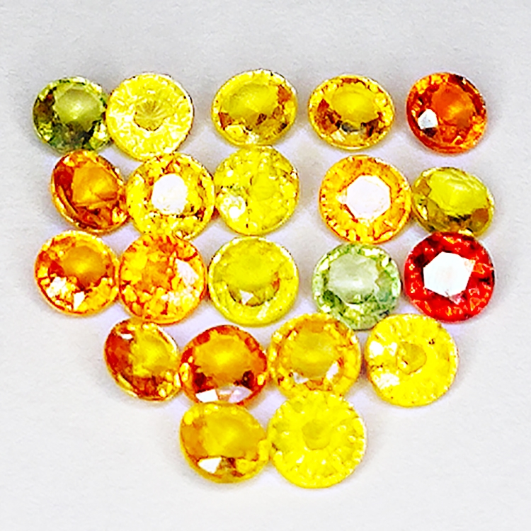 3.80ct Saphir Songea multicolore coupe rond 3.1x3.1mm 21pcs