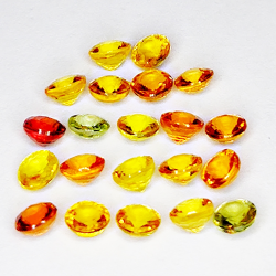 3.80ct Songea Zaffiro multicolore taglio rotondo 3.1x3.1mm 21pz