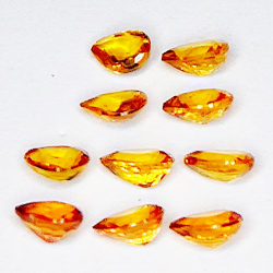 1.41ct Orange Songea Sapphire pear cut 3.7x2.7mm 10pc