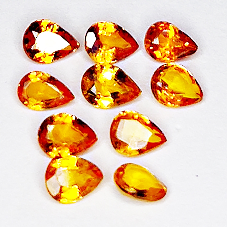 1,41ct Orange Songea Saphir birnenschliff 3.7x2.7mm 10stk