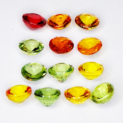 3.24ct Songea Zaffiro multicolore taglio rotondo 3.6x3.6mm 13pz