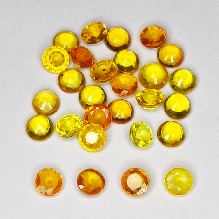 11.06ct Songea Zaffiro multicolore taglio rotondo 3.6x3.6mm 28pz