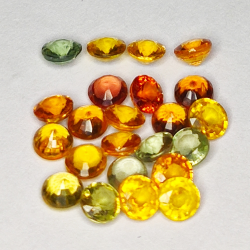 4.21ct Songea Zaffiro multicolore taglio rotondo 3.3x3.2mm 23pz