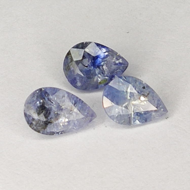 2.00ct Blauer Saphir birnenschliff 6.2x4.5mm 3stk