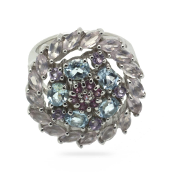 Multigems & 925 Sterling Silver Ring