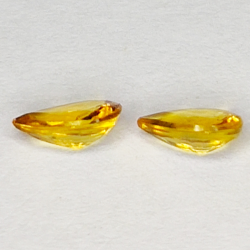 0.90ct Pair Orange Songea Sapphires pear cut 6.0x4.0mm