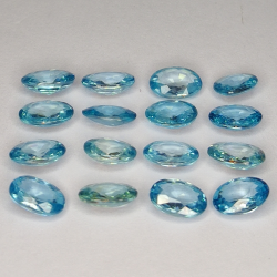 9.33ct Zircon Bleu coupe ovale 5x4mm 12pcs