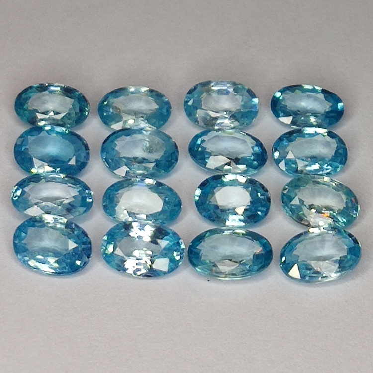 9.53ct Zircon Bleu coupe ovale 6x4mm 16pcs