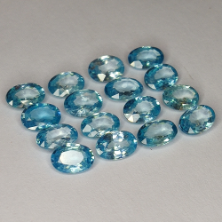 9.53ct Blue Zircon oval cut 6x4mm 16pc