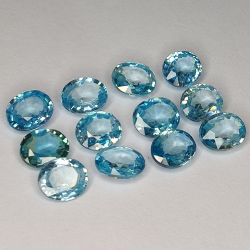 9.83ct Zircon Bleu coupe ovale 6x5mm 12pcs