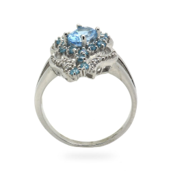 Blue Topaz & 925 Sterling Silver Ring