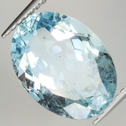 4.20ct Acquamarina taglio ovale 12.5x9.1mm