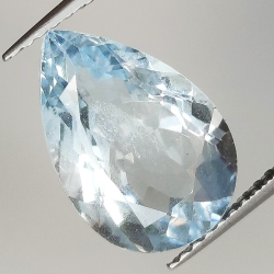 4.01ct Acquamarina taglio pera 13.6x9.1mm