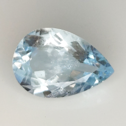 4.01ct Acquamarina taglio pera 13.6x9.1mm