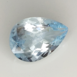 4.01ct Aigue-marine coupe poire 13.6x9.1mm