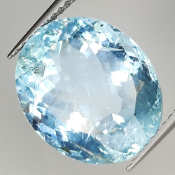 8.67ct Acquamarina taglio ovale 14.8x12.1mm