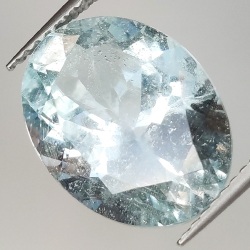 6.65ct Acquamarina taglio ovale 14.5x11.0mm