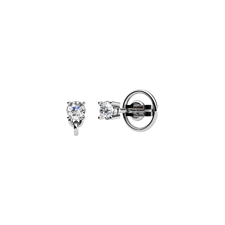 Cz. & 925 Sterling Silver Earrings