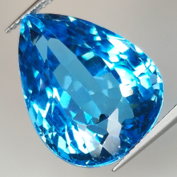 29.73ct Blue Topaz pear cut 20.1x15.2mm