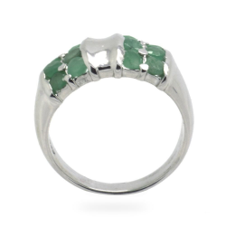 Emerald & 925 Sterling Silver Ring