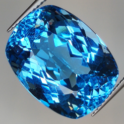 27.35ct Blue Topaz cushion cut 19.1x14.7mm