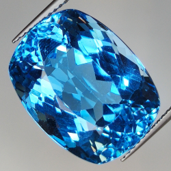 27.35ct Blue Topaz cushion cut 19.1x14.7mm