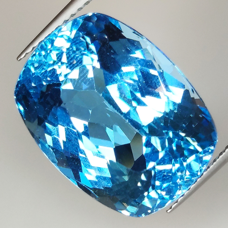 27.35ct Blue Topaz cushion cut 19.1x14.7mm