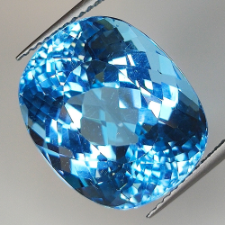 22.68ct Blue Topaz cushion cut 17.2x14.3mm