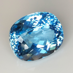 22.68ct Blue Topaz cushion cut 17.2x14.3mm