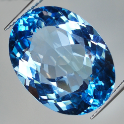 18.44ct Topaze Bleue coupe ovale 19.1x14.5mm