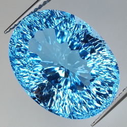 20.98ct Blue Topaz oval cut 18.2x13.7mm