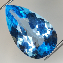 19.14ct Topaze Bleue coupe poire 22.3x13.7mm