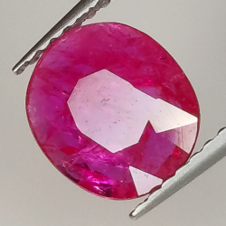 1.29ct Ruby oval cut 8.5x7.4mm