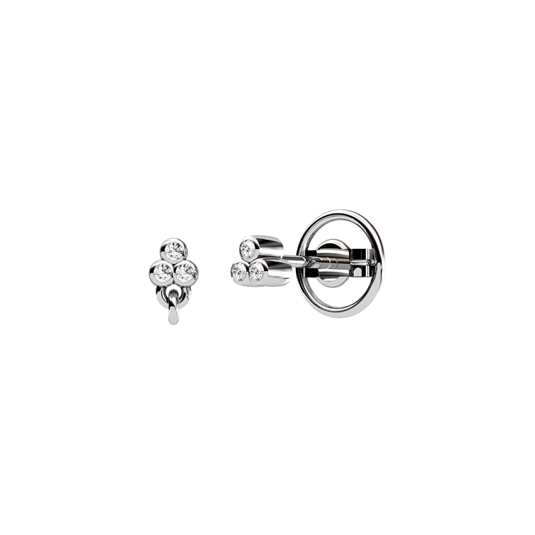 Cz. & 925 Sterling Silver Earrings