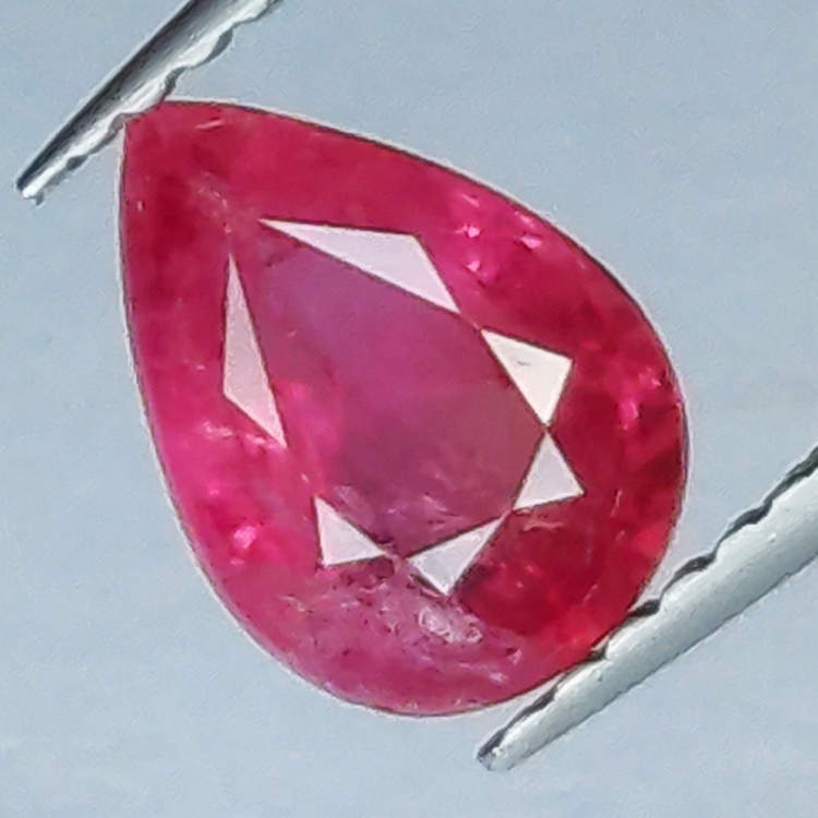 1.53ct Ruby pear cut 8.2x5.9mm