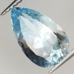 2.94ct Acquamarina taglio pera 12.5x7.4mm