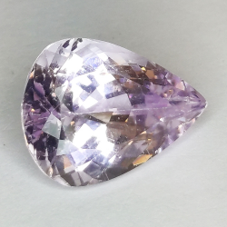 18.21ct Kunzita talla pera 20.0x15.1mm