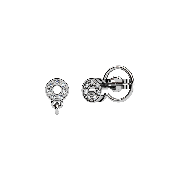 Cz. & 925 Sterling Silver Earrings