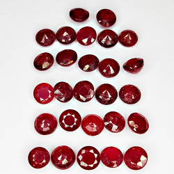 12.93ct Ruby round cut 4.4x4.3mm 27pc