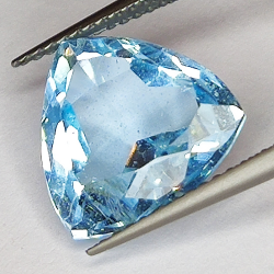 7.32ct Blue Topaz coupe trilliant 12.4x12.0mm