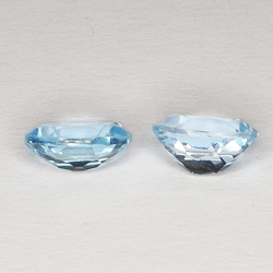 3.19ct Coppia Topazio Blu taglio ovale 8.1x6.3mm