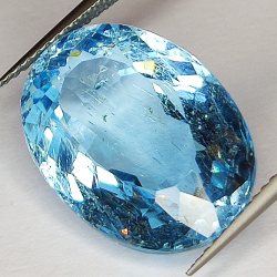 17.26ct Blue Topaz oval cut 18.2x13.2mm