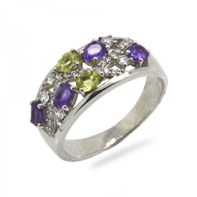 Multigems & 925 Sterling Silver Ring