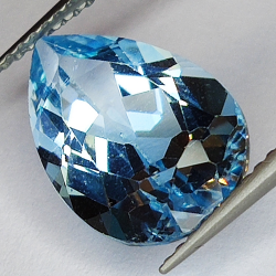 7.03ct Blue Topaz pear cut 15.0x9.9mm