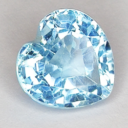 5.33ct Blue Topaz heart cut 10.2x10.1mm