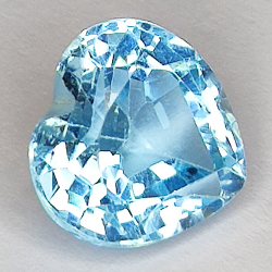 5.33ct Blue Topaz heart cut 10.2x10.1mm